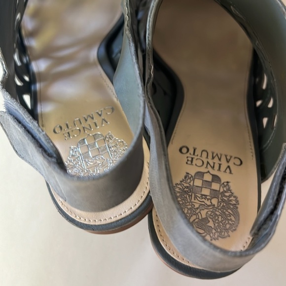 Vince Camuto Cutout Nubuck Caged Heeled Sandals-Deverly Gray 8 - Picture 7 of 14